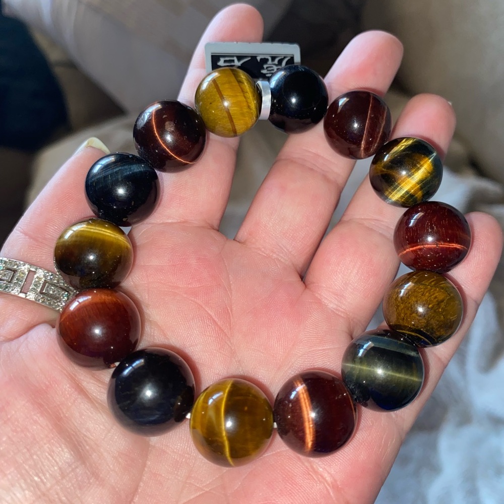 ~Stunning 20mm Multi Tiger Eye Bracelet~
